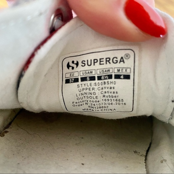 Superga Red & Blue USA Flag Low Top Sneakers Star Spangled Banner Lace up - Picture 8 of 8